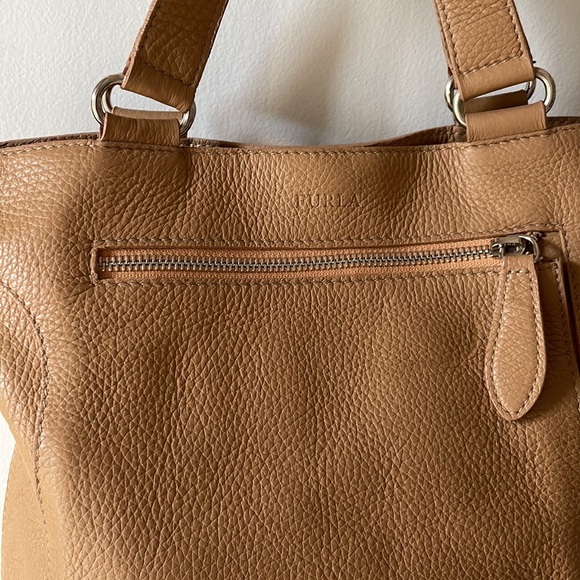 FURLA Made in Italy genuine leather pebbled mini tote beige - Picture 5 of 14